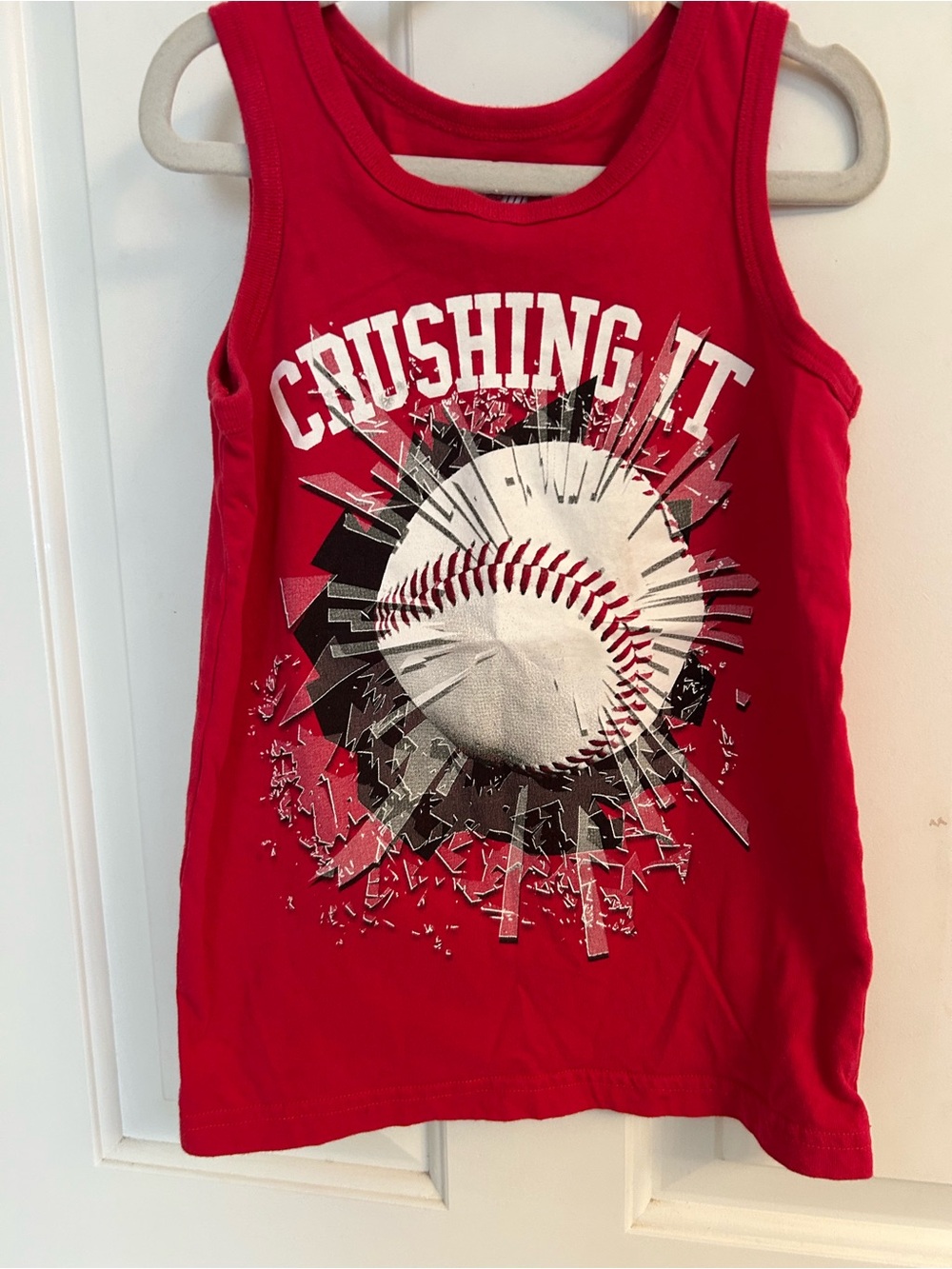 Boys The Children's Place Red 'Crushing It' Baseball Graphic Tank